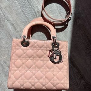 Medium pink patent leather lady Dior.